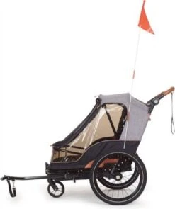 Bobike 2-in-1 Fietskar En Wandelwagen - Zwart/bruin -Fietsenwinkel 1005x1200 1