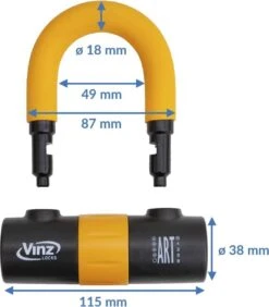 VINZ Dinara Schijfremslot / Motorslot / Scooterslot ART4 - Oranje -Fietsenwinkel 1051x1200