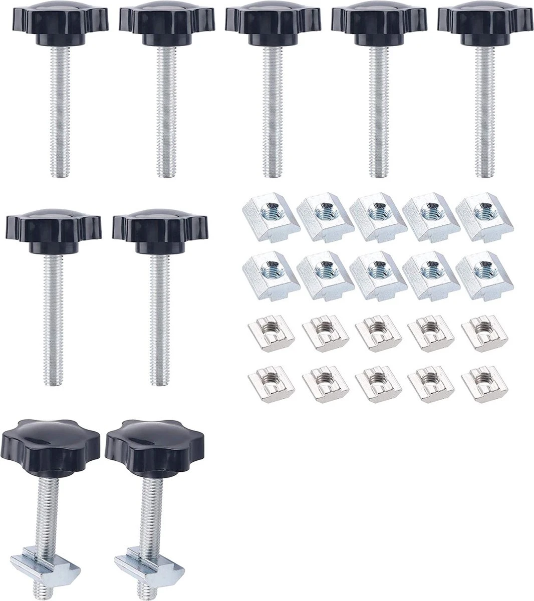 10 Stuks - Klemschroef Met Draaiende Knop - Sterschroef - Duimschroeven - Schuifmoeren - Gekartelde Klemknoppen - Draai Bouten - Vervangende Ster Handknop - Aanhaalschroef - M8 * 50mm - Zwart 3 10 Stuks - Klemschroef Met Draaiende Knop - Sterschroef - Duimschroeven - Schuifmoeren - Gekartelde Klemknoppen - Draai Bouten - Vervangende Ster Handknop - Aanhaalschroef - M8 * 50mm - Zwart