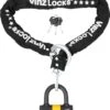 VINZ Trivor ART 4 Kettingslot - 150 Cm Motorslot Van Gehard Staal Met Ring / Scooterslot Met Hangslot / Schijfremslot -Fietsenwinkel 1070x1200