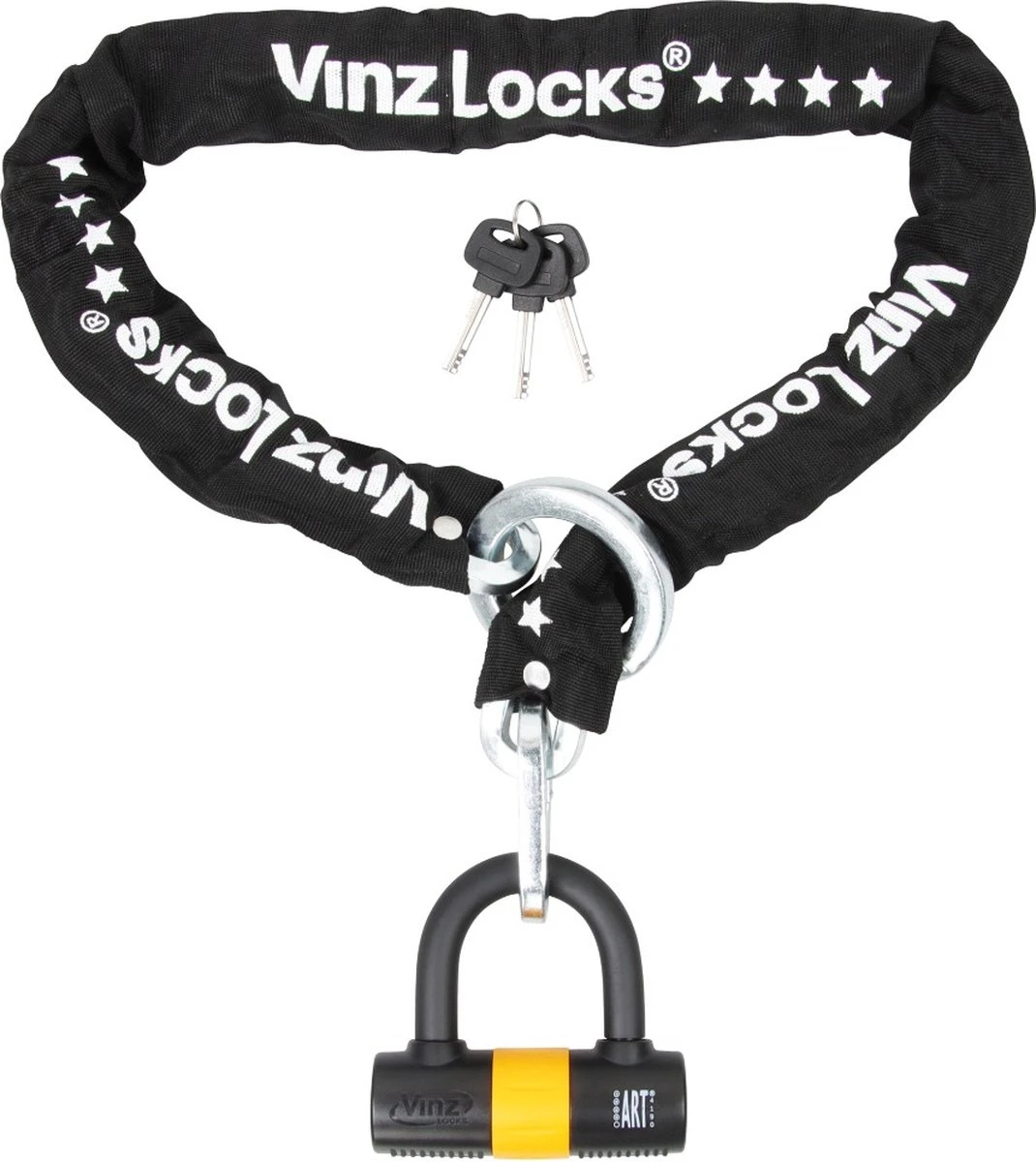 VINZ Trivor ART 4 Kettingslot - 150 Cm Motorslot Van Gehard Staal Met Ring / Scooterslot Met Hangslot / Schijfremslot 3 VINZ Trivor ART 4 Kettingslot - 150 Cm Motorslot Van Gehard Staal Met Ring / Scooterslot Met Hangslot / Schijfremslot