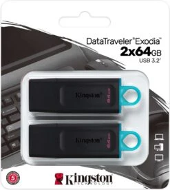 Kingston Technology DataTraveler Exodia USB Flash Drive 64 GB USB Type-A 3.2 Gen 1 (3.1 Gen 1) Zwart -Fietsenwinkel 1074x1200 4