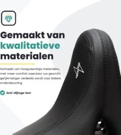 Voltano City XXXL Fietszadel Met Uitsparing – Unisex Extra Breed Fietszadel – Tegen Zadelpijn – 100% Waterdicht – Incl. Gratis Zadelstrop - Zwart -Fietsenwinkel 1075x1200 2