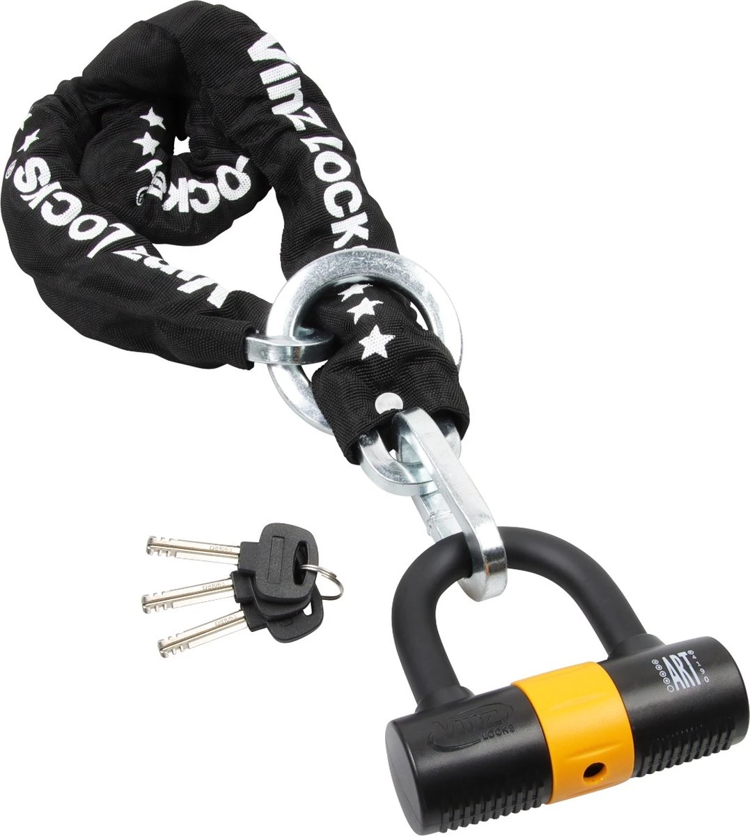 VINZ Trivor ART 4 Kettingslot - 150 Cm Motorslot Van Gehard Staal Met Ring / Scooterslot Met Hangslot / Schijfremslot 4 VINZ Trivor ART 4 Kettingslot - 150 Cm Motorslot Van Gehard Staal Met Ring / Scooterslot Met Hangslot / Schijfremslot - Image 2