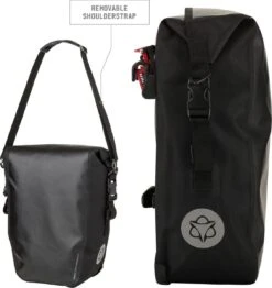 AGU Clean Enkele Fietstas Shelter Medium - Zwart - 17 L - Waterdicht - KLICKfix Module Rail -Fietsenwinkel 1132x1200