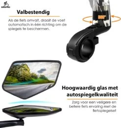 BikePro Verstelbare Fietsspiegel Set Incl. Reflectoren - Links & Rechts - Achteruitkijkspiegel Fiets - Geschikt Voor E Bike, Fiets, Motor, Step -Fietsenwinkel 1138x1200 5