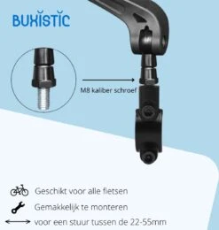 Merkloos Fietsspiegel - Set Van 2 - Links En Rechts - E Bike - Speed Pedelec - 360° Verstelbaar - Zwart - Achteruitkijkspiegel -Fietsenwinkel 1140x1200 2