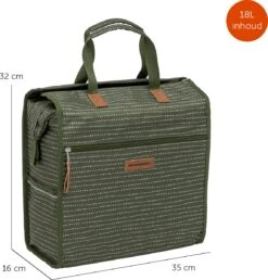 New Looxs Lilly Nomi Enkele Fietstas - Afneembaar Shopper - 18 Liter - Groen -Fietsenwinkel 1148x1200