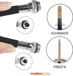 Fietspomp Racefiets | Mini Fietspomp | Met Flexible Slang | 8 Bar | Zwart -Fietsenwinkel 1157x1200