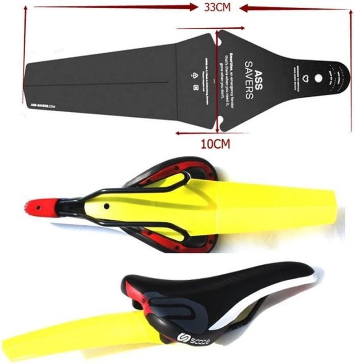 Ass Saver - Universeel Spatbord MTB - Mudguard - Zadel Spatbord Mountain Bike - Zwart 4 Ass Saver - Universeel Spatbord MTB - Mudguard - Zadel Spatbord Mountain Bike - Zwart - Image 2