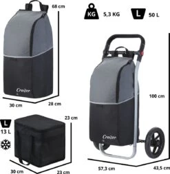 Shoppingcruiser 2 In 1 Boodschappentrolley Voor Achter De Fiets - Fietskar - Robuuste Boodschappenwagen - Allround Bagagekar -Fietsenwinkel 1173x1200 1