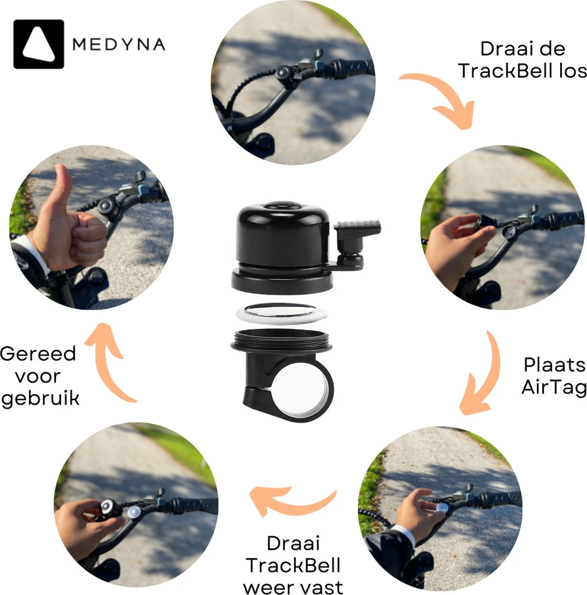 MEDYNA TrackBell - Fietsbel - AirTag Fiets - GPS Tracker Fiets - Fietsalarm - Fiets GPS - Bike Tracker - Ebike 9 MEDYNA TrackBell - Fietsbel - AirTag Fiets - GPS Tracker Fiets - Fietsalarm - Fiets GPS - Bike Tracker - Ebike - Image 7