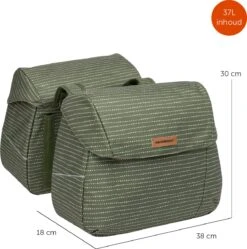 New Looxs Joli Double Nomi Double Fietstas - 37 Liter - Groen -Fietsenwinkel 1191x1200