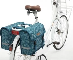 New Looxs Fiori Double Forest Dubbele Fietstas - 30 Liter - Blauw -Fietsenwinkel 1200x1003