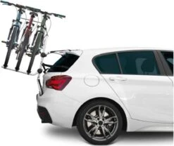 Fietsdrager Pyro, Fietsenrek Achterklep - 3 Fietsen (draagkracht 45kg TUV) - Zonder Trekhaak - Elektrische Fiets -Fietsenwinkel 1200x1009