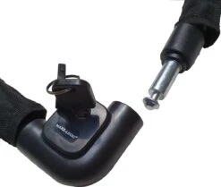 Maxx-Locks Bulls Kettingslot - Solid Pantserslot Uit Gehard Staal - Gebruik Slot Lock Motor Scooter Fiets Motorslot Scooterslot - Alternatief Voor Ketting Ringslot Cijferslot Kabelslot Beugelslot - Lengte 100CM Dikte 8MM - Zwart -Fietsenwinkel 1200x1013