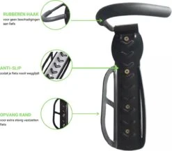 Merkloos Fiets Ophangsysteem -fietshaak- Muurbeugel Fiets- Ophangbeugel Fiets-Fietsbeugel Muur- Geschikt Voor Mountainbikes En Racefietsen- Max 30 Kg- Incl. Montagemateriaal Met Potlood- Geschikt Voor Stevige/gladde Muur -Fietsenwinkel 1200x1051 3