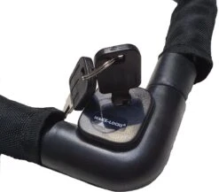 Maxx-Locks Bulls Kettingslot - Solid Pantserslot Uit Gehard Staal - Gebruik Slot Lock Motor Scooter Fiets Motorslot Scooterslot - Alternatief Voor Ketting Ringslot Cijferslot Kabelslot Beugelslot - Lengte 100CM Dikte 8MM - Zwart -Fietsenwinkel 1200x1054