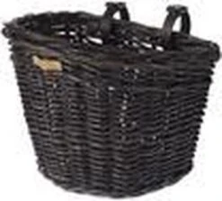 Basil Noir Fietsmand L - Voor - Rotan - Zwart Melee - Large -Fietsenwinkel 1200x1084 1