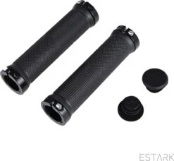 ESTARK® - Fietshandvatten - Lock-On - Handvatten - Universeel - Fiets – Mountainbike – Professioneel - Grips - Extra Grip – Fietshandvaten -Handvaten - Handig Te Monteren - Anti-slip – Fietsen – Stuur – Bikegrips – Lock-on Aanspanbaar - Zwart - LO-zw -Fietsenwinkel 1200x1108 3
