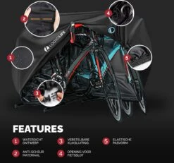 Fietshoes Waterdicht - Voor 2 Fietsen Of 3 Fietsen - Fietshoes 3XL - Extreem Sterk & Dik - PU Coating - Dichtgelaste Stiksels -Fietsenwinkel 1200x1120 2