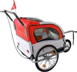 Fietskar Kind - Fietsaanhanger - Met Schokbreker - Rood -Fietsenwinkel 1200x1121 4