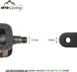 Fiets Pedalen - Anti Slip - Trappers Voor Fiets Met Reflector - 14.2mm Schroefdraad - 9/16 Inch -Zwart -Fietsenwinkel 1200x1130 3