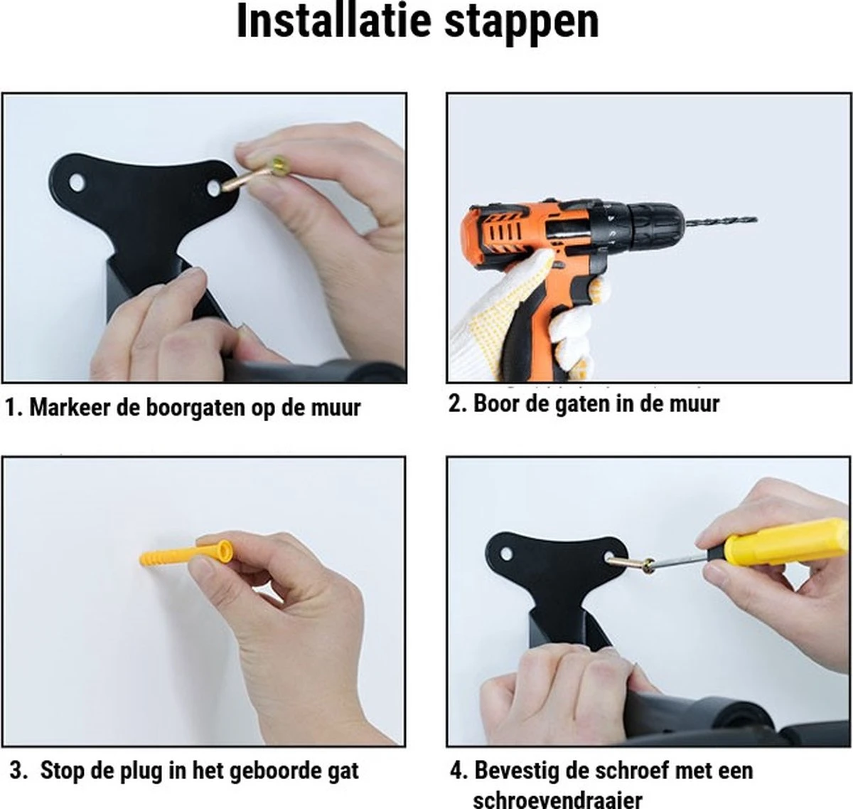 Professioneel Fiets Ophangsysteem - Verstelbaar - Muurbeugel Voor Fietsen - Fietshaak - Ophangbeugel - Fietsbeugel - Fiets Ophangrek 11 Professioneel Fiets Ophangsysteem - Verstelbaar - Muurbeugel Voor Fietsen - Fietshaak - Ophangbeugel - Fietsbeugel - Fiets Ophangrek - Image 9