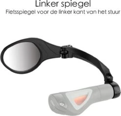 Merkloos Fietsspiegel Ebike Universeel - Zwart - Linker Spiegel - Verstelbaar - Universele Fietsspiegel - Fietsspiegel Op Stuur - Links - Fietsspiegel Achteruitkijk Spiegel - Fietsspiegels Electrische Fiets -Fietsenwinkel 1200x1143