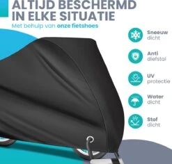 Merkloos Fietshoes Voor 1/2 Fietsen - Luxe Fiets Hoes - Waterdicht 210D Polyester Zwart - Inclusief Opbergzak