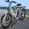 HITWAY 26 Inch E-bike, Elektrische Fiets Voor Heren En Dames, Pedelec Stadsfietsen, 250 W Motor, 36 V/11,2 Ah E-bike, Shimano 7 Versnellingen, 35-90 Km| Wit / Blauw -Fietsenwinkel 1200x1148 2
