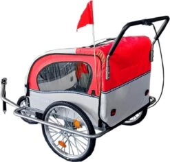 Fietskar Kind - Fietsaanhanger - Met Schokbreker - Rood -Fietsenwinkel 1200x1148