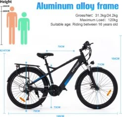 Hitway Elektrische Fiets Off-Road | Electric Mountain Bike | E-bike | 250W Motor | 26 Inch | Zwart -Fietsenwinkel 1200x1155 4