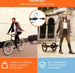 Cargo Bull Travel Aanhangwagen 40kg Fietsaanhanger Zwart/hout -Fietsenwinkel 1200x1159 3