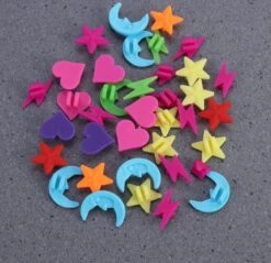 Merkloos Fiets Spaakkralen 36 Stuks - Spaakkralen -fietskraal Sterren Manen Hartjes -fiets Kralen - Fietskraal Kinderfiets -spaakkralen Voor Een Kinderfiets- Spaakkralen Kinderen- Fietskralen -fietskralen Kind -spaakkraal Kinderen - Gekleurde Spaak Kralen-