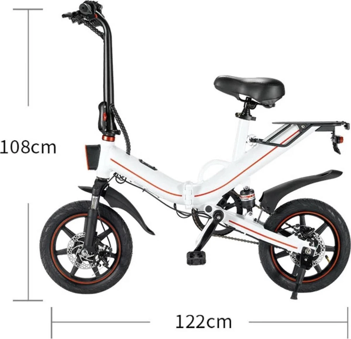 OUXI - V5 - 16 Inch - Elektrische Fiets - E Bike - Elektrische Vouwfiets - APP IOS/ Android - 500W Motor - 15Ah Lithuim Ion Batterij - Zwart 6 OUXI - V5 - 16 Inch - Elektrische Fiets - E Bike - Elektrische Vouwfiets - APP IOS/ Android - 500W Motor - 15Ah Lithuim Ion Batterij - Zwart - Image 4