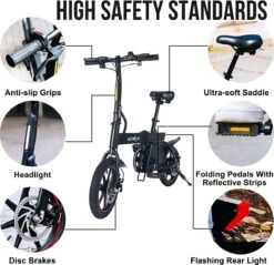 Windgoo B20 V2 - Smart E Bike - APP IOS Android - Elektrische Vouwfiets Zonder Gashandel - 250W - 14 Inch - 25 KM/H - Zwart -Fietsenwinkel 1200x1160 9