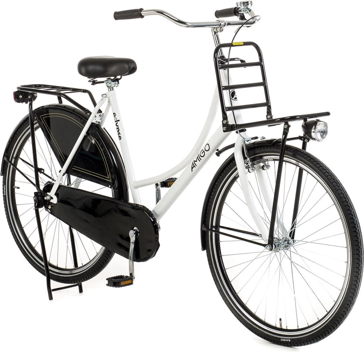 Amigo Eclypse Transportfiets 28 Inch - Omafiets Met Voordrager - Wit/Zwart 4 Amigo Eclypse Transportfiets 28 Inch - Omafiets Met Voordrager - Wit/Zwart - Image 2