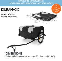 Mountee Rijwielaanhanger Trekker 130l 60kg Stalen Buis -Fietsenwinkel 1200x1171 3