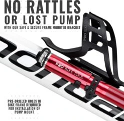 PRO BIKE TOOL Mini Luchtpomp Fiets, Fietspomp Voor Alle Ventielen (Presta & Schrader), Hoge Druk Tot 6,9 Bar / 100 PSI, Betrouwbare, Compacte & Lichtgewicht Framepomp, Pomp Voor Racefiets & Mountainbike. -Fietsenwinkel 1200x1174