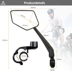BikePro Verstelbare Fietsspiegel Set Incl. Reflectoren - Links & Rechts - Achteruitkijkspiegel Fiets - Geschikt Voor E Bike, Fiets, Motor, Step -Fietsenwinkel 1200x1178 3
