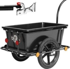 Monzana Fietskar Aanhanger - Met 90L Kunststof Kuip Koppeling – Zwart -Fietsenwinkel 1200x1183 3