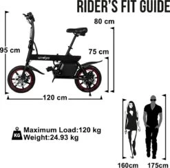 Windgoo B20 V2 - Smart E Bike - APP IOS Android - Elektrische Vouwfiets Zonder Gashandel - 250W - 14 Inch - 25 KM/H - Zwart -Fietsenwinkel 1200x1184 10