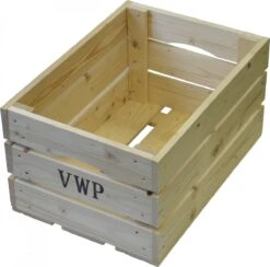 Vwp Fietskrat - Hout - 40 Liter- Naturel