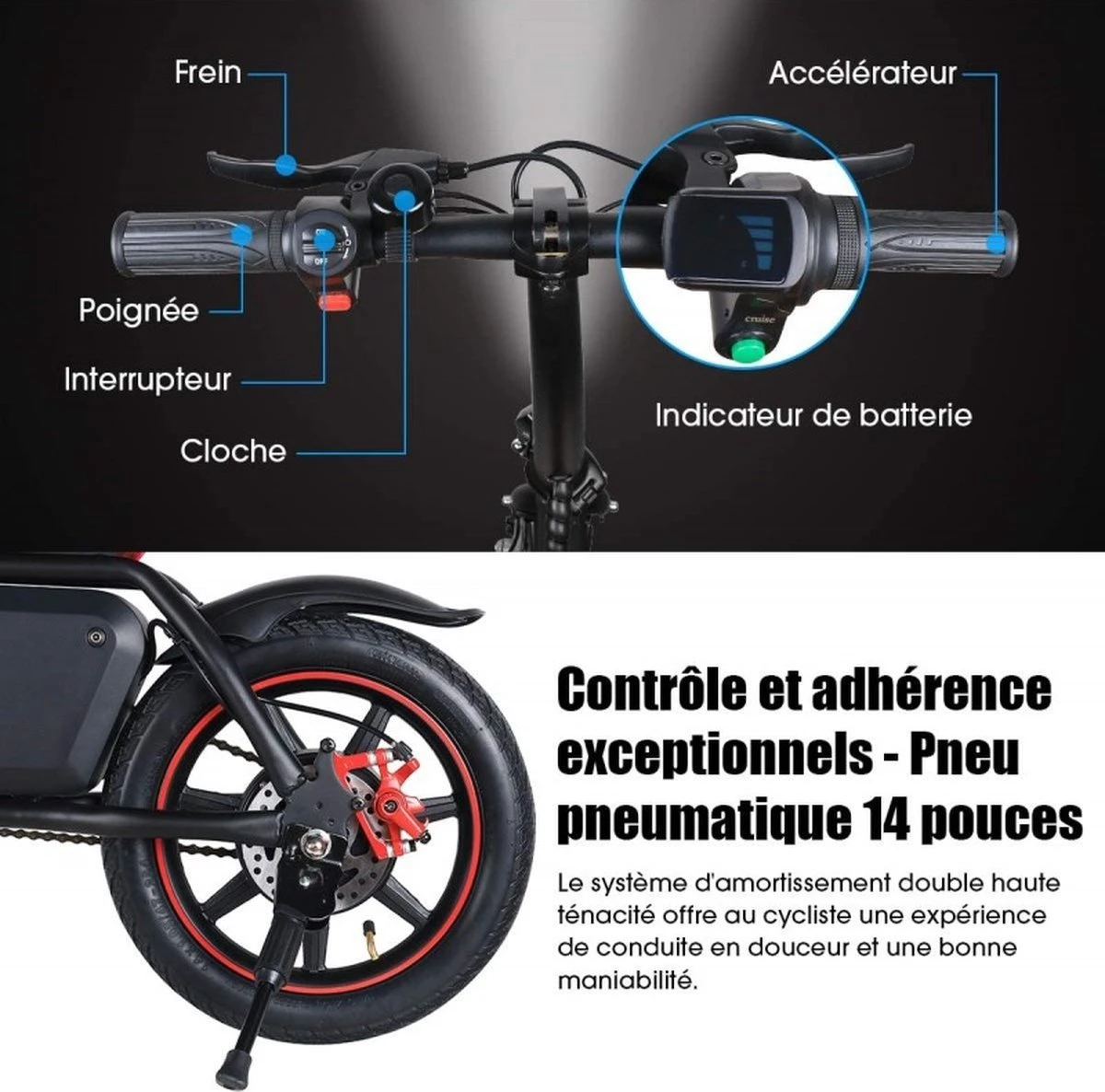 Windgoo B-20 Elektrische Vouwfiets - Snelheid 20 Km/h - 15 Km Bereik - Schijfremmen 20 Windgoo B-20 Elektrische Vouwfiets - Snelheid 20 Km/h - 15 Km Bereik - Schijfremmen - Image 18