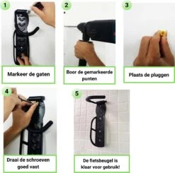 Merkloos Fiets Ophangsysteem -fietshaak- Muurbeugel Fiets- Ophangbeugel Fiets-Fietsbeugel Muur- Geschikt Voor Mountainbikes En Racefietsen- Max 30 Kg- Incl. Montagemateriaal Met Potlood- Geschikt Voor Stevige/gladde Muur -Fietsenwinkel 1200x1192 3