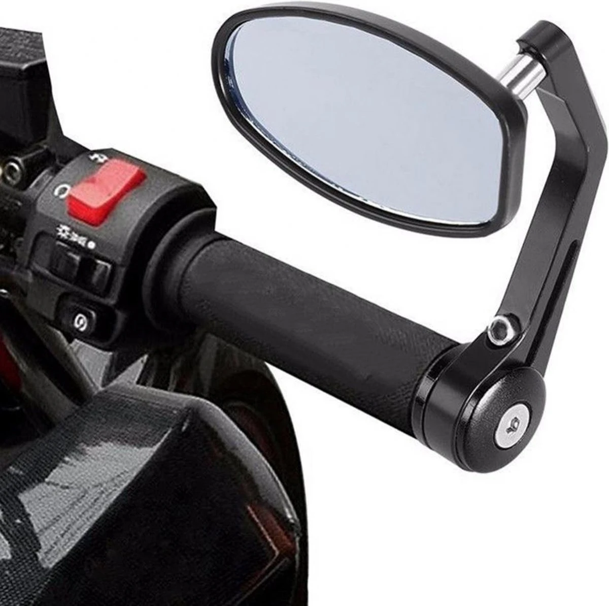 Bar End Spiegels - Motor Spiegels - Stuurspiegel - Universeel - 7/8 ''22mm - Zwart 7 Bar End Spiegels - Motor Spiegels - Stuurspiegel - Universeel - 7/8 ''22mm - Zwart - Afbeelding 5