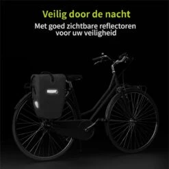 ACROPAQ Fietstas - Enkele, 25L, Waterdicht, Dragen Als Handtas En Schoudertas, Met Reflectoren - Ook Voor Elektrische Fietsen - Zwart -Fietsenwinkel 1200x1199 4