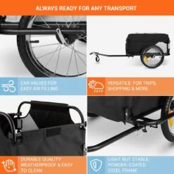 Mountee Rijwielaanhanger Trekker 130l 60kg Stalen Buis -Fietsenwinkel 1200x1199 7