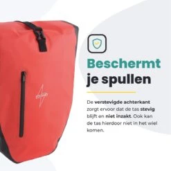 Voltano Luxe Fietstas 28L - Enkele Pakaftas - Zwart / Rood - 100% Waterdicht - Gratis Schouderband -Fietsenwinkel 1200x1200 105